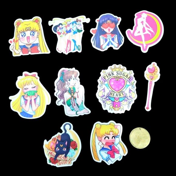 3/$20 10 pcs brand new waterproof Sailor Moon stickers #2 - Picture 1 of 1